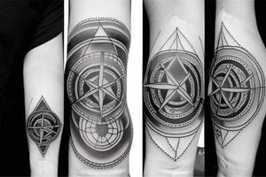 half compass and half clock tattoo idea