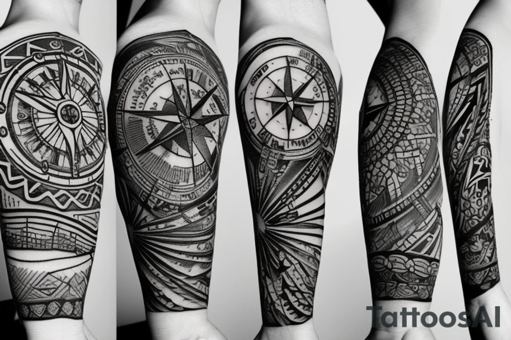 compass tricep tattoo tattoo idea