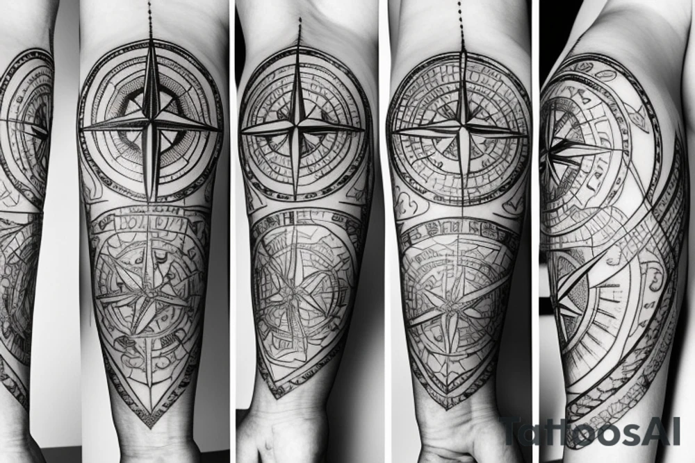 compass tricep tattoo tattoo idea
