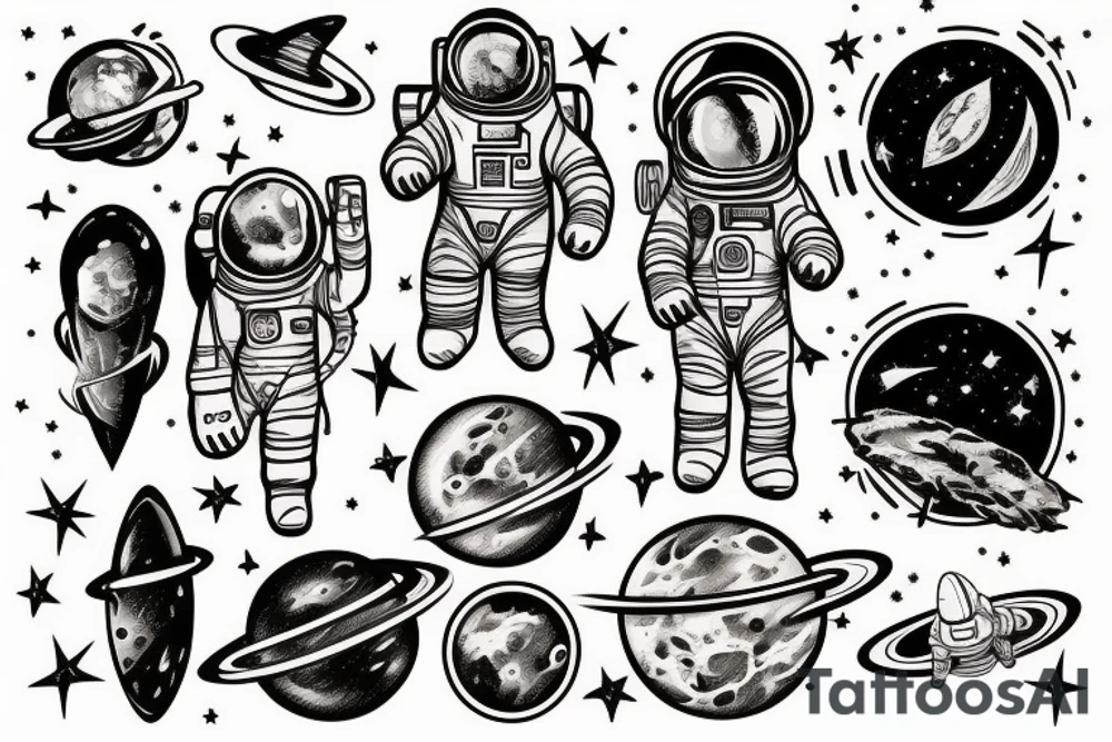 Spaceman in space tattoo idea