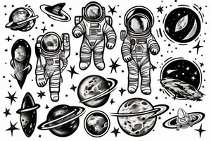 Spaceman in space tattoo idea