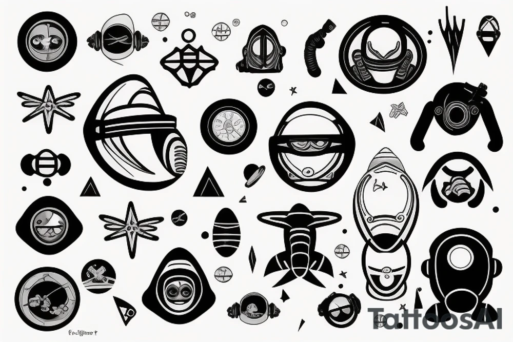 Spaceman and scuba diver tattoo idea