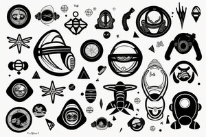 Spaceman and scuba diver tattoo idea