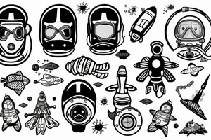 Spaceman and scuba diver tattoo idea