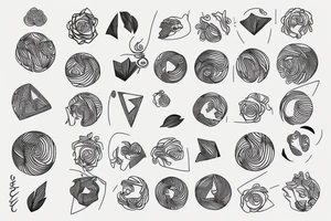 number 68.5 in minimalist style with fine line tattoo idea