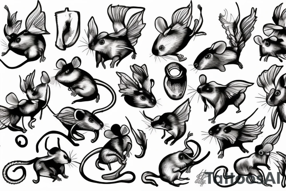rats as angels tattoo idea