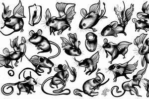 rats as angels tattoo idea