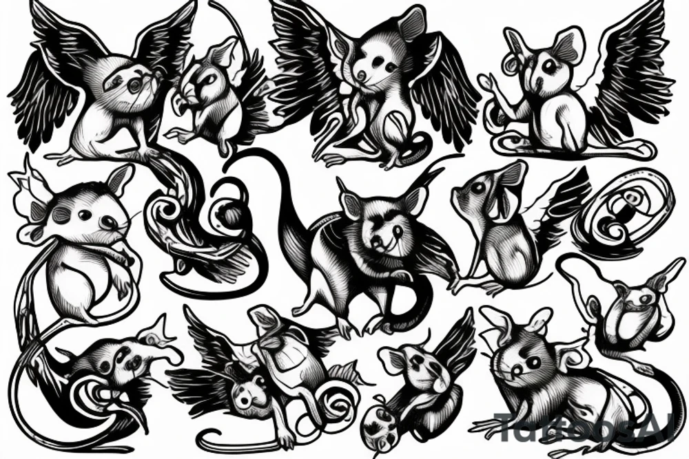 rats as angels tattoo idea