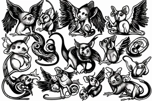 rats as angels tattoo idea