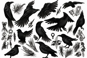 balck raven tattoo idea