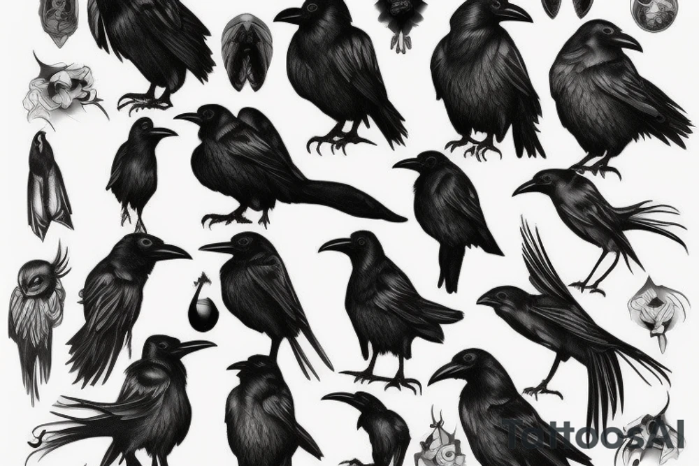 balck raven tattoo idea