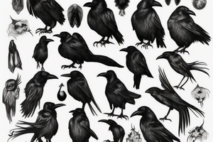 balck raven tattoo idea