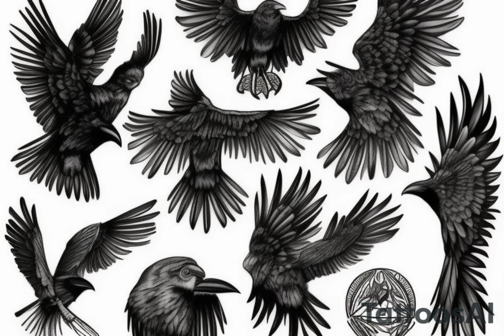 black raven tattoo idea