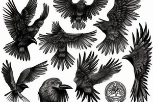 black raven tattoo idea