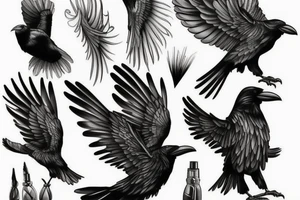 black raven tattoo idea