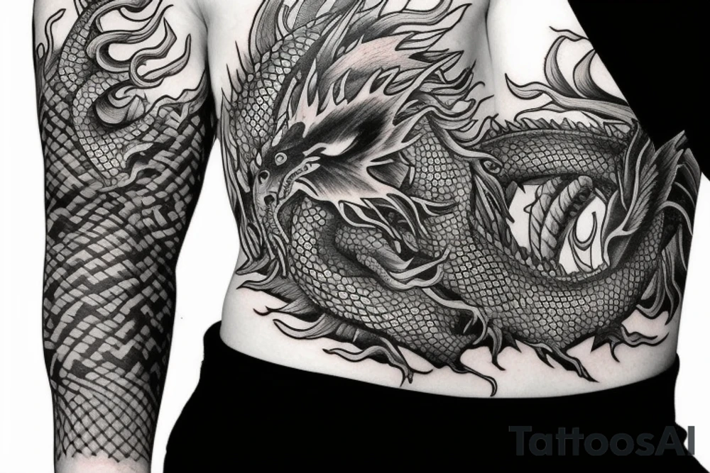 dragon enrouler autour d'un bras tattoo idea