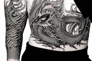 dragon enrouler autour d'un bras tattoo idea