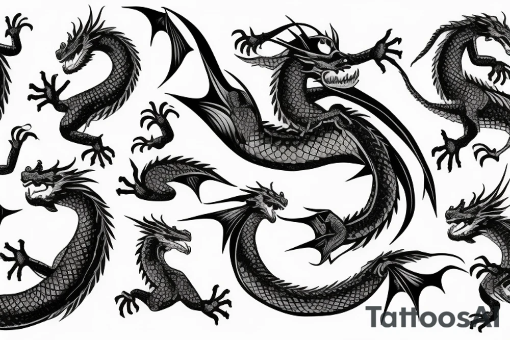 dragon enrouler autour d'un bras tattoo idea