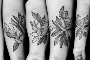 magnolia fin avec petites herbes tattoo idea