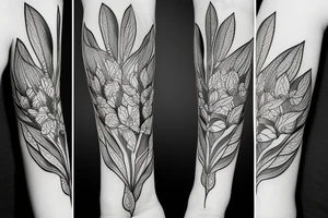 magnolia fin avec petites herbes tattoo idea