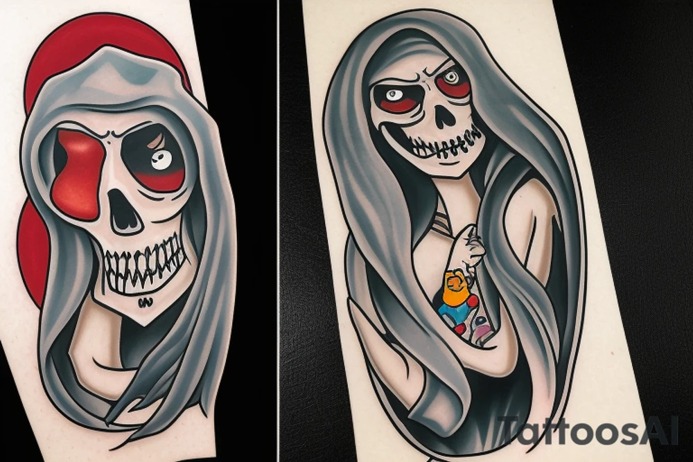 Grim reaper holding Peter Griffen head tattoo idea
