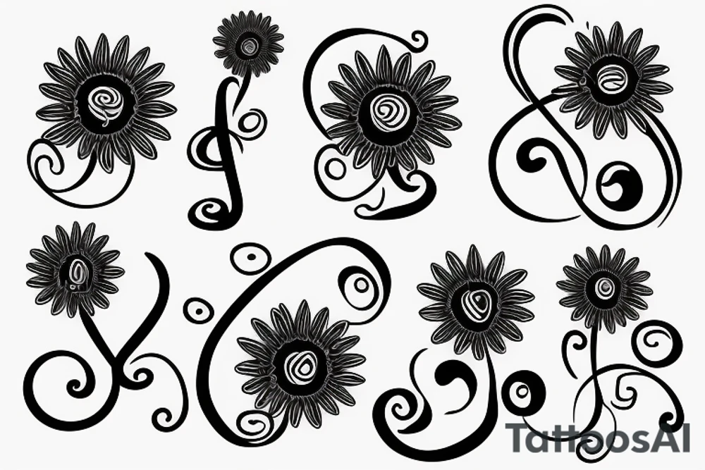 A daisy treble clef tattoo idea