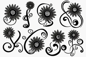 A daisy treble clef tattoo idea