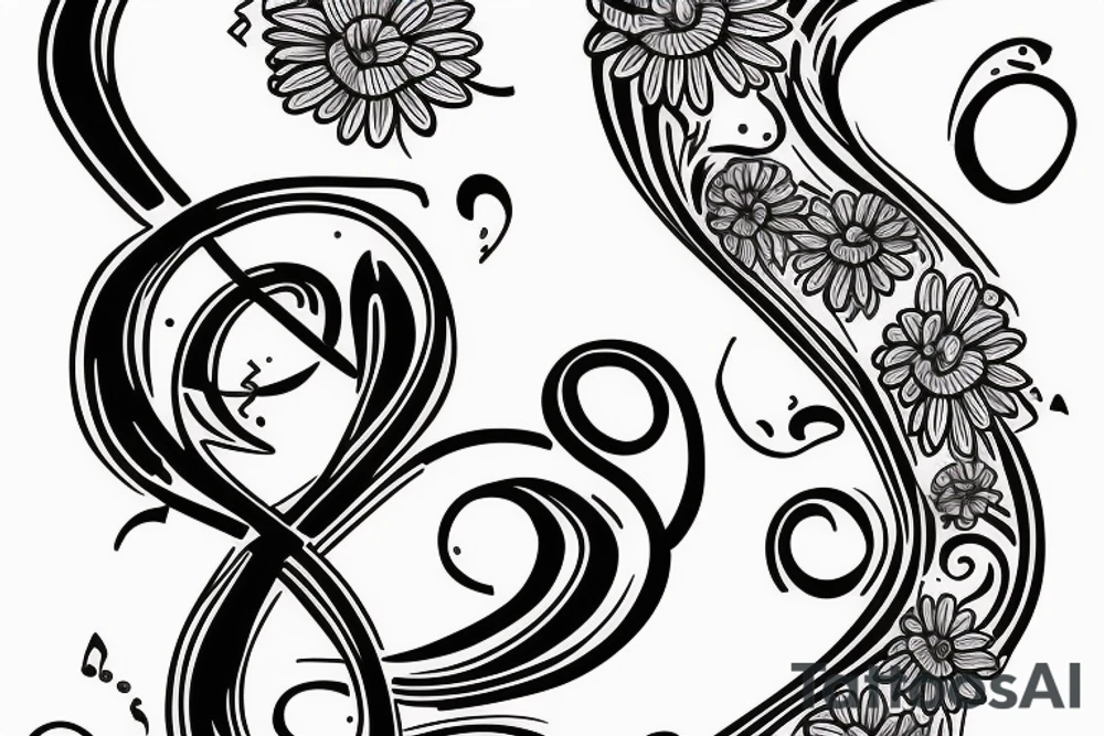 A daisy treble clef tattoo idea
