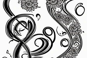 A daisy treble clef tattoo idea