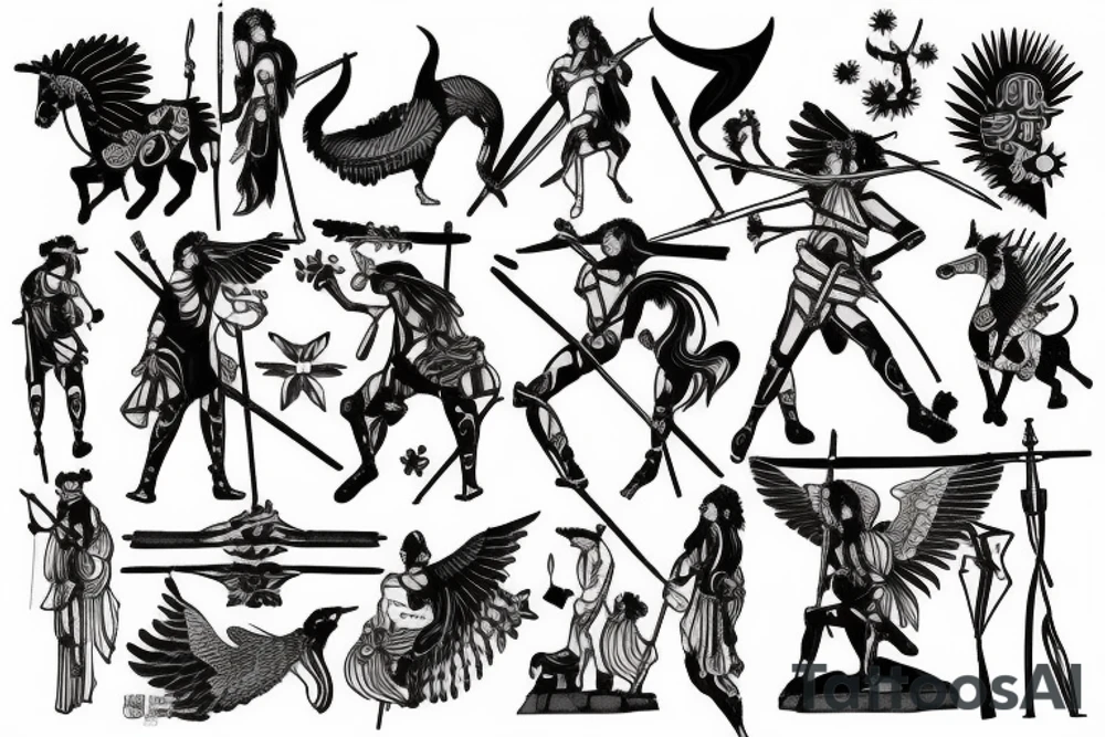 Ancient sagittarus tattoo idea