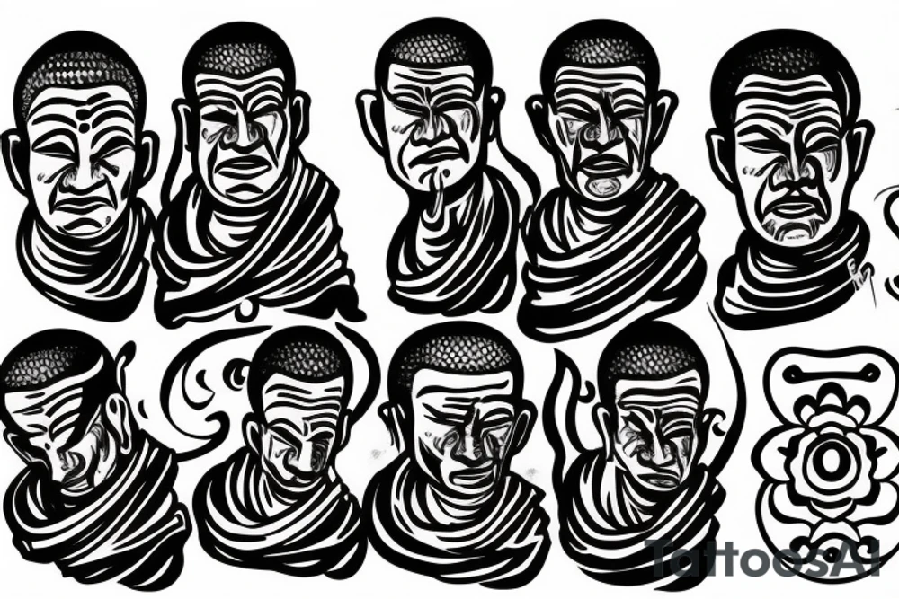 Buddhist monk praying tattoo idea