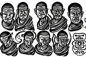 Buddhist monk praying tattoo idea