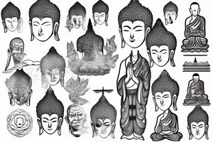 Buddhist monk praying tattoo idea