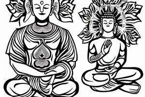 Buddhist monk praying tattoo idea