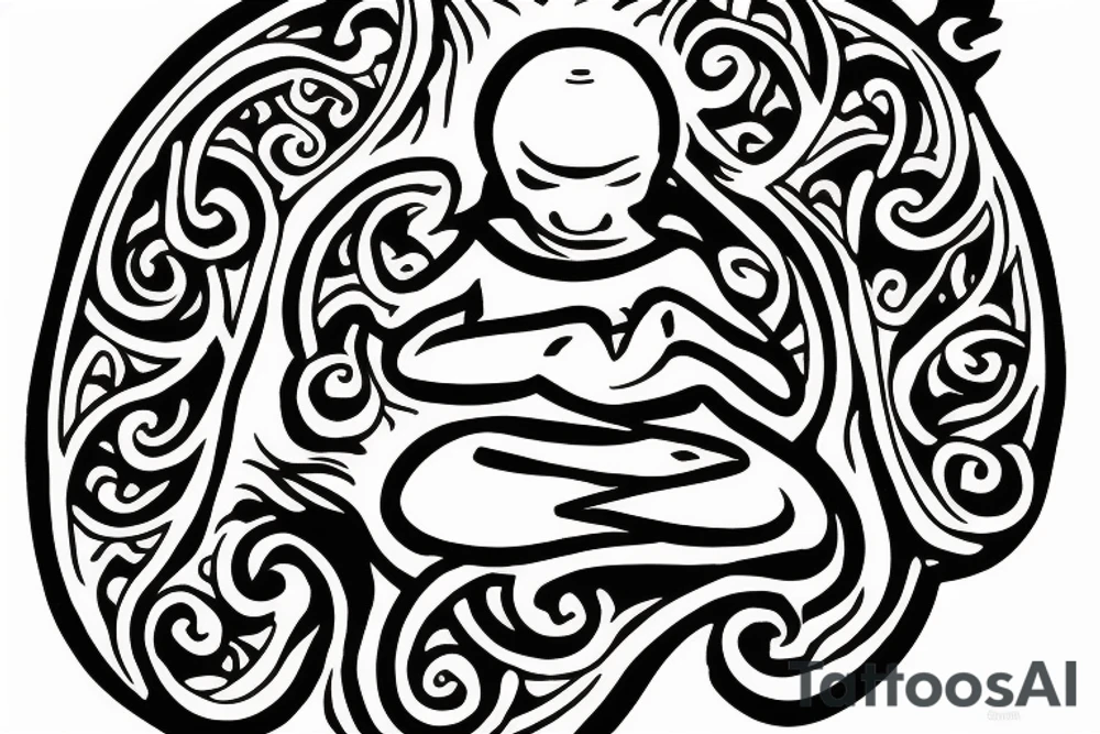 Thai monk praying tattoo idea