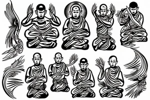 Thai monk praying tattoo idea