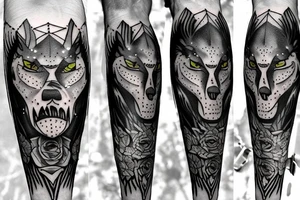 lobo en el bosque tattoo idea