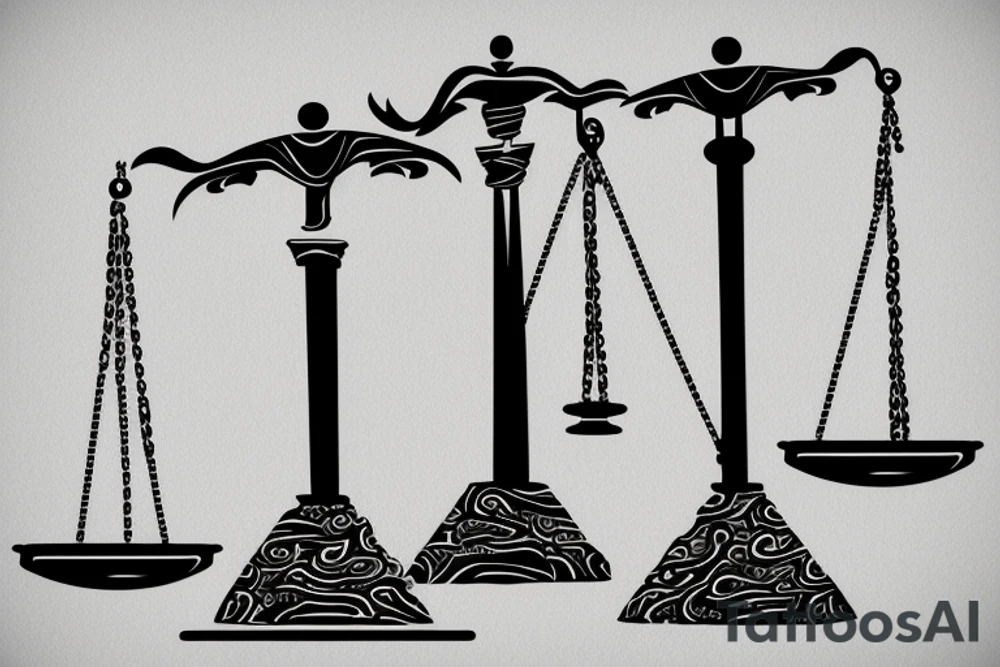 The scale of justice, a balance scale. tattoo idea