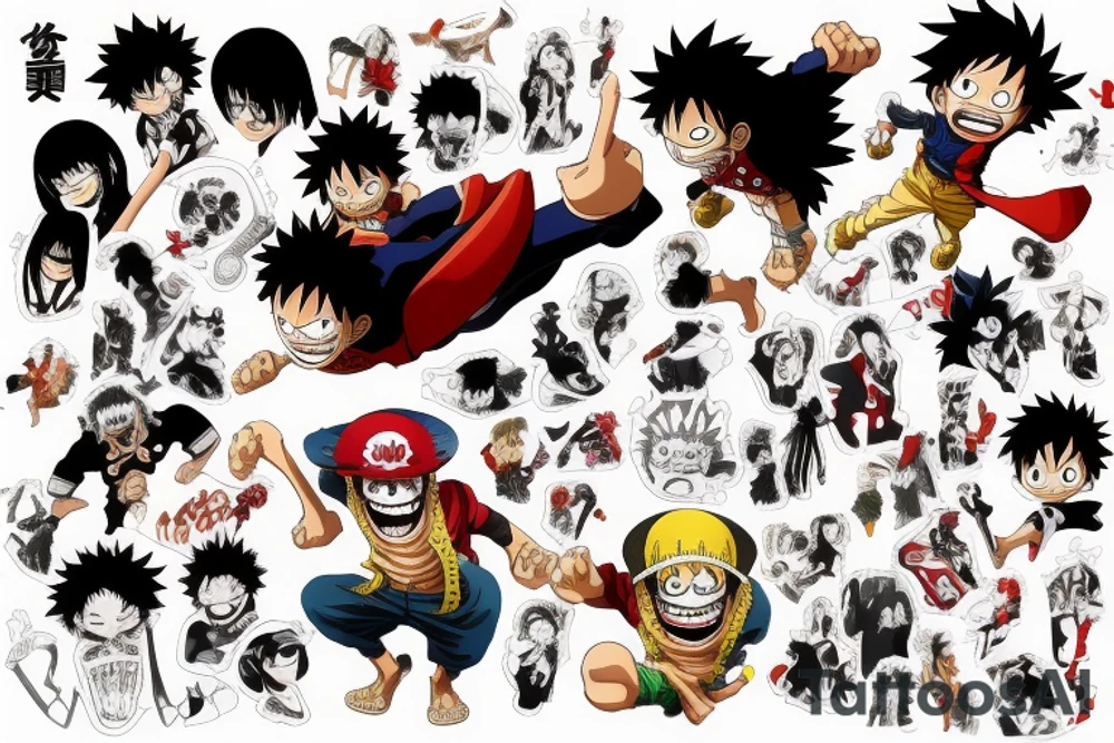 My hero academia with luffy one piece ability tattoo idea