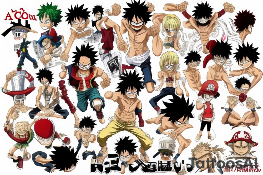 My hero academia with luffy one piece ability tattoo idea