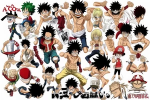 My hero academia with luffy one piece ability tattoo idea