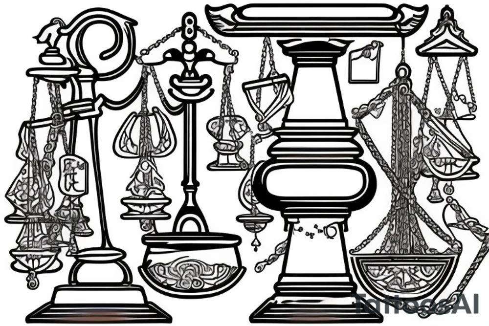 The scale of justice, a balance scale. tattoo idea