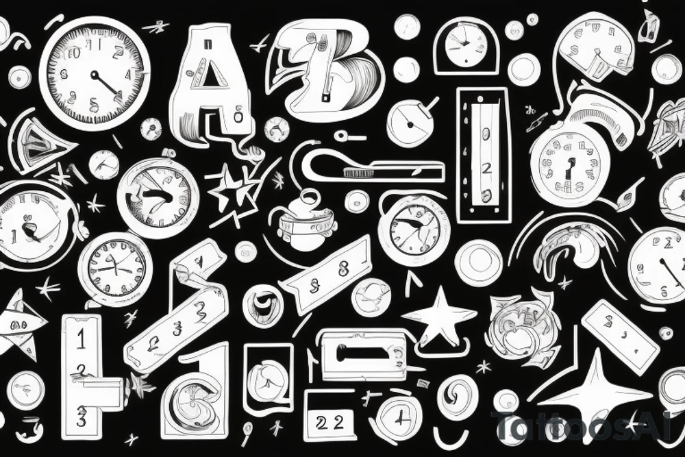 the numbers 2, 2, 22 in a cool design tattoo idea