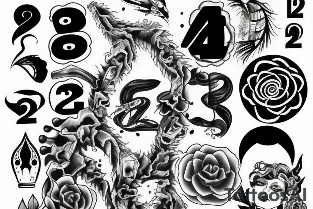 the numbers 2, 2, 22 tattoo idea