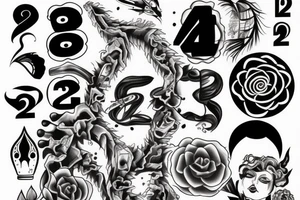 the numbers 2, 2, 22 tattoo idea