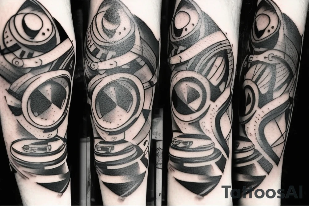 Mechanic part with abstract part tattoo moving on elbow tattoo idea Mechanic part with abstract part tattoo moving on elbow tattoo idea