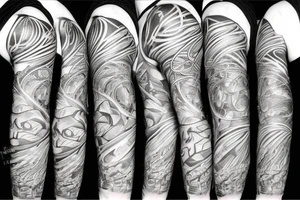 Mechanic with abstract tattoo moving on elbow tattoo idea