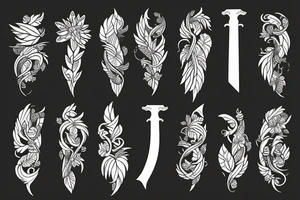 Sword with leaves tattoo idea
