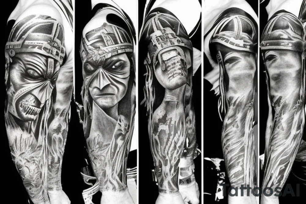 iron maiden upper sleeve tattoo idea
