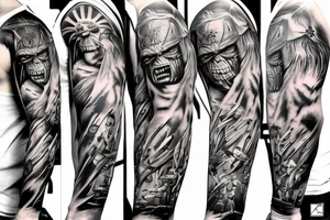 iron maiden upper sleeve tattoo idea